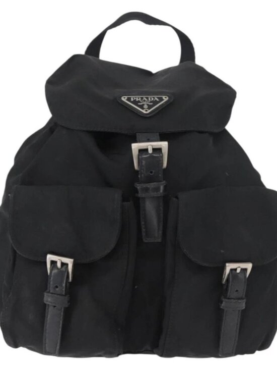 PRADA Backpack Nylon Black Silver Auth 178309 main image 16